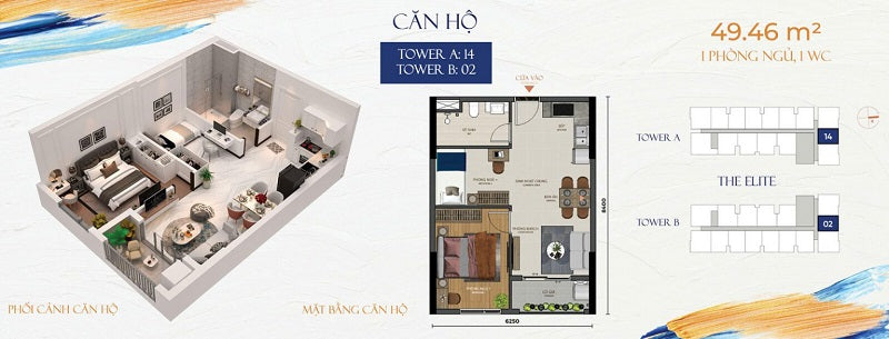 Thiết kế căn hộ 1 phòng ngủ